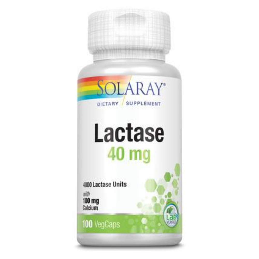 SOLARAY Lactase Capsules, 40mg tención 100 Conde