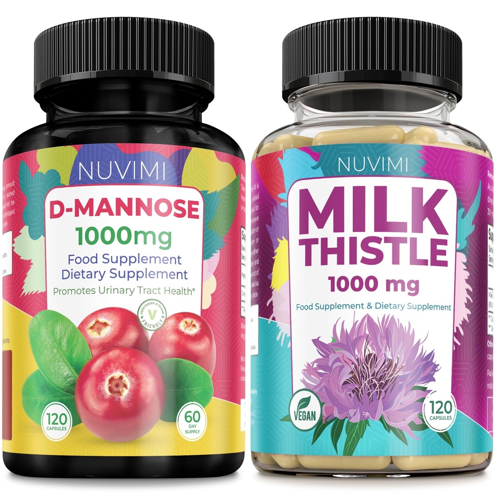 D Mannose 1000 mg " Milk Thistle 1000 mg 120 cápsulas