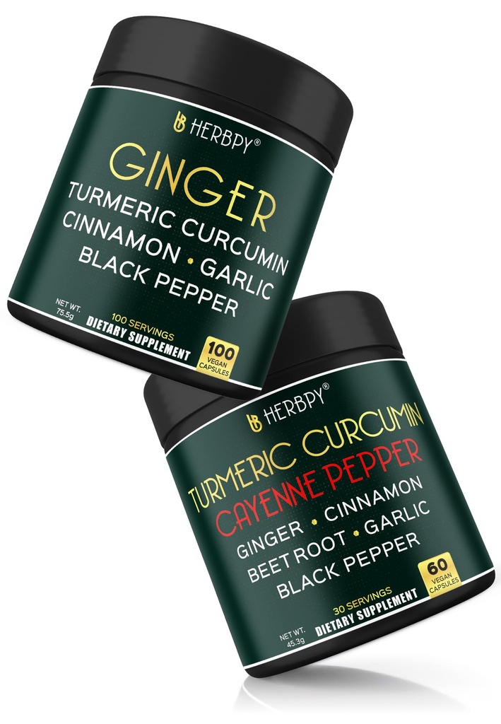 Bundle 7in1 Turmeric Curcumin Suplemento &amp; 5in1 Ginger Suplemento