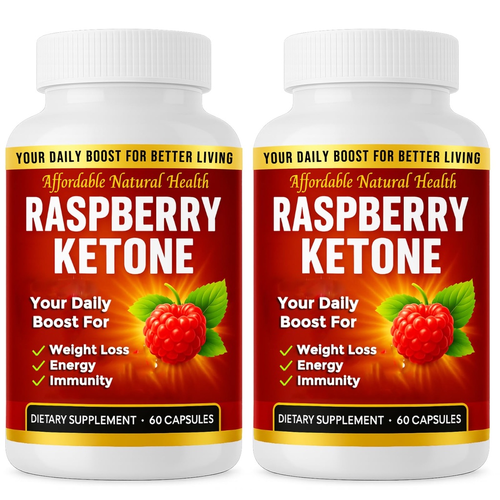 Raspberry Ketone Capsules, All-Natural Formula, May Support Active Healthy Lifestyle, 1000 mg Suplemento, 120 Capsules (No Vegan), 4 Month Supply, Vegan Raspberry Ketone, Non GMO