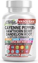 Limpio Nutra Cayenne Pepper Capsules Suplemento con Hawthorn Berry, Dandelion Root, Ceylon Cinnamon, Ajo, Ginger, Berberine, Apple Sider Vinegar, Milk Thistle, Beet Root, Aloe Vera Pills &amp; More