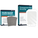 Calcio de plata Alginate Dressing (4''x4'' 10pcs) +Vestimiento de película transparente (6" x 8" 20Pcs)