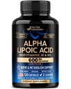 Alfa Lipoic Acid 600mg - ALA Suplemento Antioxidante para Nerve, Energía & Metabolismo Apoyo - Fuerza adicional con Benfotiamine, B1 &amp; B12 - Lab Tested, Non-GMO & Vegan - 120 cápsulas, 2 Month Supply