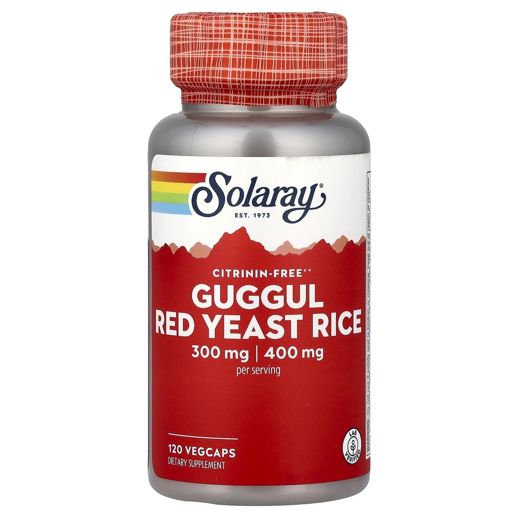 Solaray - Rice de levadura roja de Guggul, 120 cápsulas