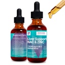 Liver Support " NAC, Zinc - 2 fl oz Liquid Drops with Milk Thistle, Dandelion Root, Chicory, Turmeric, Beet Root, Chanca Piedra - Liver Cleanse " Detox Supplement