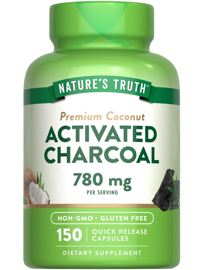 La verdad de la naturaleza Activado Charcoal Capsules 780 mg Silencioso 150 Pills ¦ desde Coconut Shells ¦ No GMO &amp; Gluten Suplemento Libre