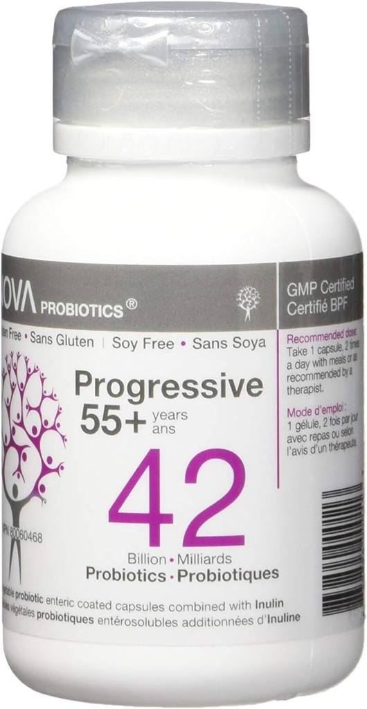 Probióticos de NOVA Promotores Progresivos de 55+ 42 Billones por Capsule-60 VCaps