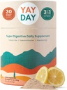 Pólvora de fibra prebiótica nocturna con enzimas digestivas &amp; magnesio Glycinate para dormir Silencioso Suplemento de salud para hombres y mujeres - Apoyo a la digestión, Alivio de Bloating - Citrus, 30 Scoops