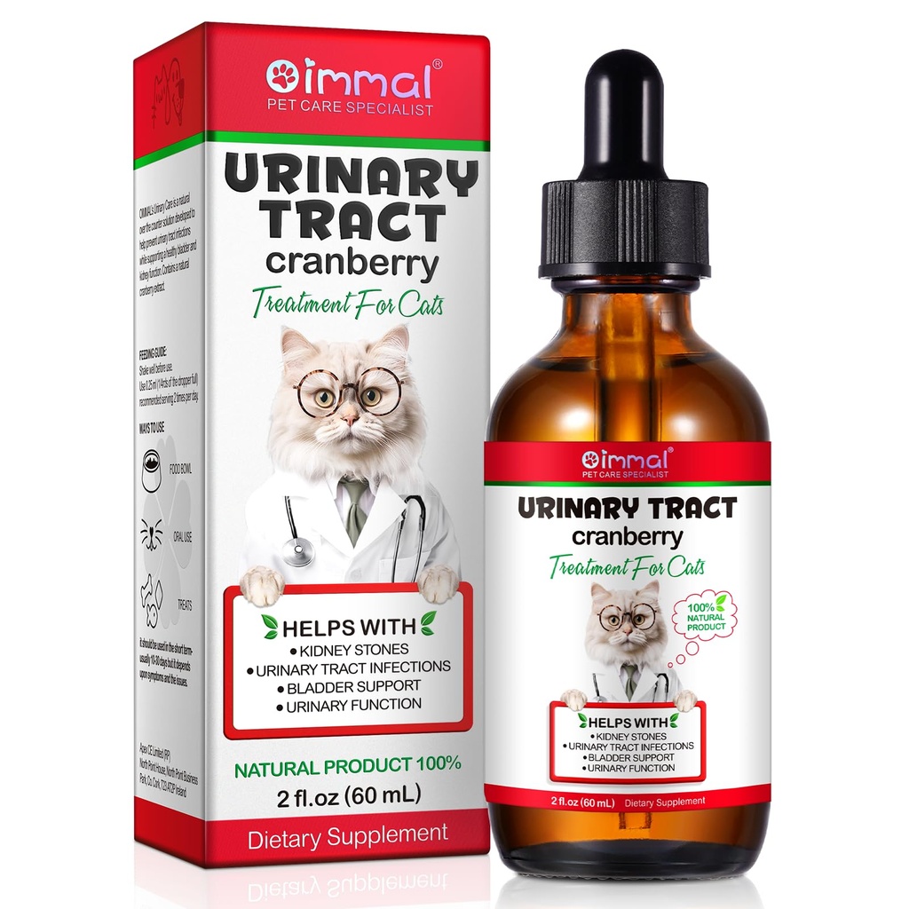 Urinary Tract for Cats, Natural Cat Urinary Tract Tratamiento de la Infección gotas - Soportes Vejiga, Kidney Stone, Dog UTI, Cranberry Kidney Bladder Apoyo Suplemento, Chicken Flavor - 60 ml / 2.02oz