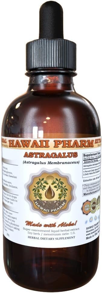 HawaiiPharm Astragalus Liquid Extract, Organic Astragalus (Astragalus membranaceus) Dried Root Tincture Suplemento 4 oz