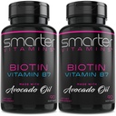 (2 Pack) Más inteligente Biotina 5000mcg en Avocado Oil, Vitamina B7, No GMO, 90 Mini Liquid Softgels, No Soy