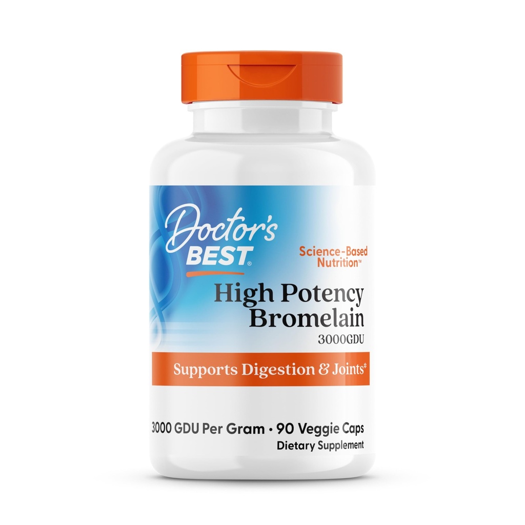 Mejores 3000 GDU Bromelain Proteolytic Enzymes Suplementos, Apoyos Digestión Saludable, Salud Conjunta, Absorción Nutriente, 500 mg, cápsula, 90 Conde(Pack of 1)