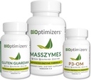 BiOptimizers Complete Gut Health Bundle - Enzymes Digestivos con Probióticos y Prebióticos - Bloating Relief and Digestive Balance - P3-OM, Gluten Guardian, MassZymes (270 cápsulas)
