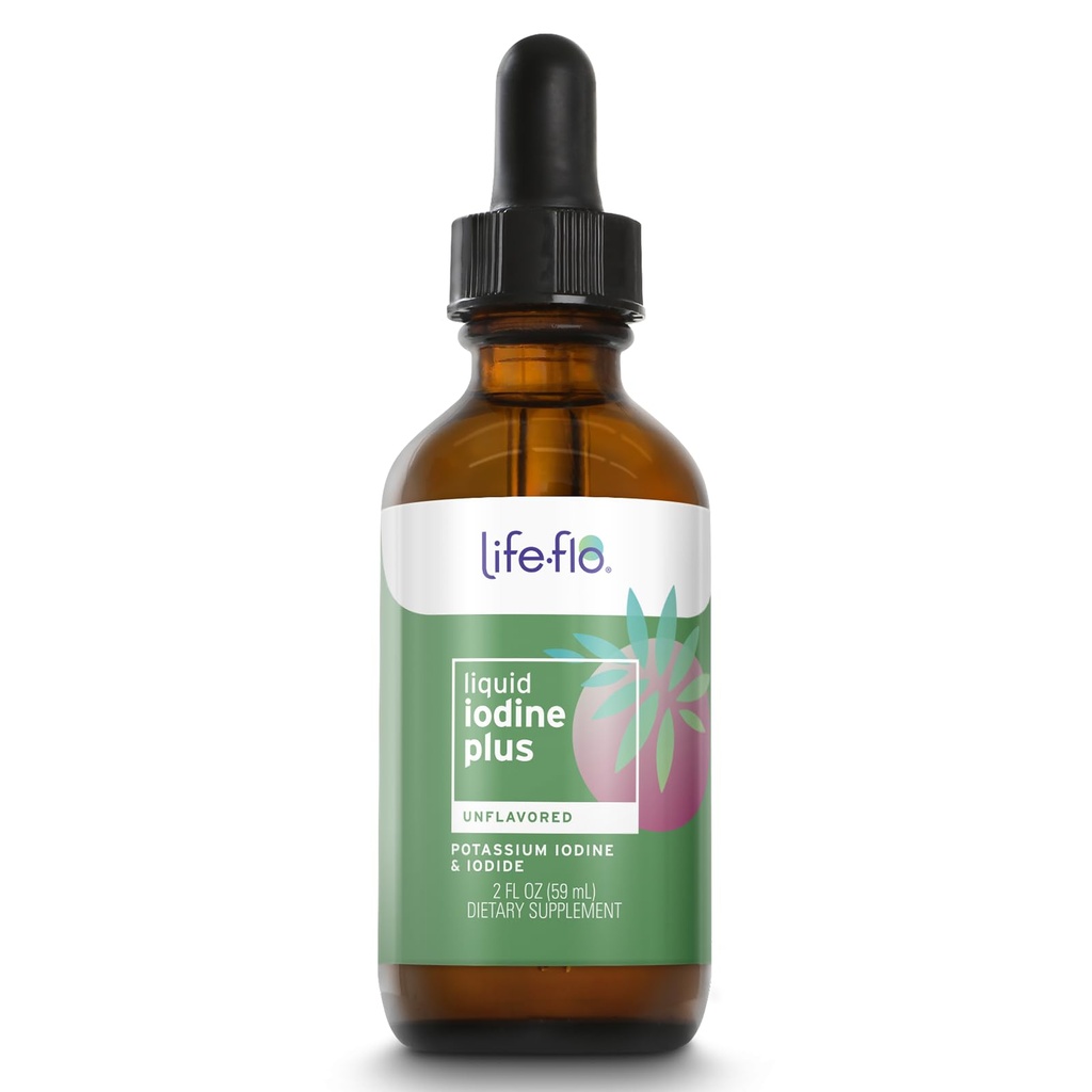 Life-flo Liquid Iodine Plus 150 mcg, Iodine Supplement for Thyroid Support,* Healthy Energy & Metabolism Fórmula* con Iodide de Potasio de Iodine, Desflavored Liquid Drops, Aprox. 450 Serviciones, 2 fl oz