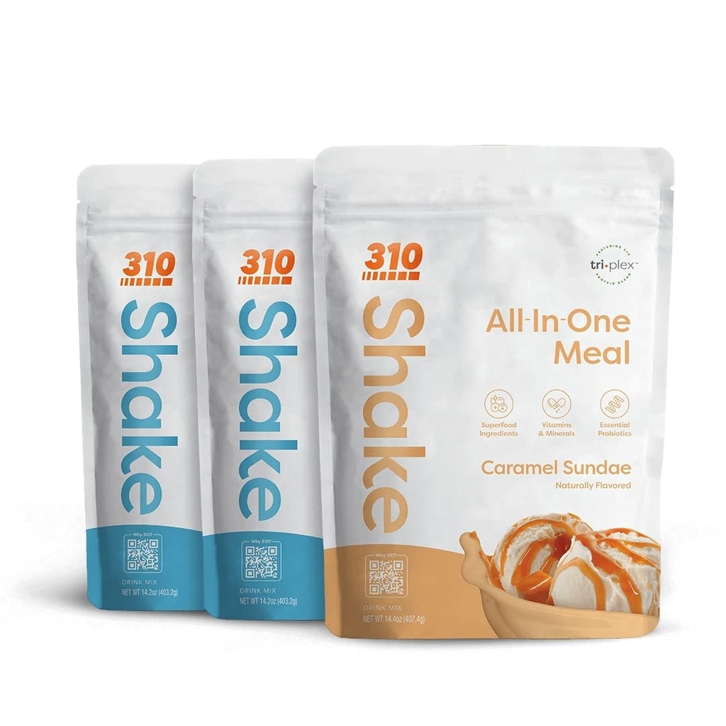 310 Nutrición – All-In-One Meal Replacement Shake - Nueva Fórmula con Fiber Rich Vegan Superfood Blend - Sweeteners naturales - Bajo Carb Shake, Keto & Paleo Friendly - Gluten Free - 26 Essential Vitamins & Minerals - Triple Flavor Pack