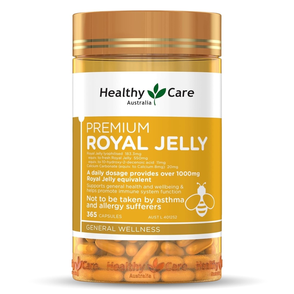 Saludable Cuidado Royal Jelly 1000 365 cápsulas Suplementos hechos en Australia