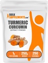 BulkSupplements.com Turmeric Extract Powder - de Turmeric Root, Curcumin Supplements, Turmeric Curcumin Powder - Gluten Free, 1g per Serving, 250g (8.8 oz) (Pack of 1)