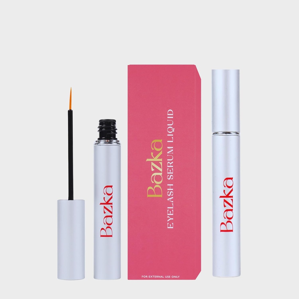 Bazka Eyelash Serum : Mejorar el crecimiento de cenizas " Thickness, Fórmula más larga " para prevenir la pérdida de humedad, Dos veces al día (3,5 ml)