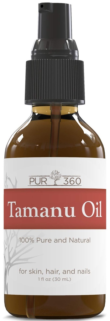 PUR360 Tamanu Oil - Mejor Tratamiento para la Psoriasis, Eczema, Acne Scar, Rosacea - Alivio para la piel seca, cuero cabelludo, cuero cabelludo y más - Cold Presionado - Provenido 100% puro