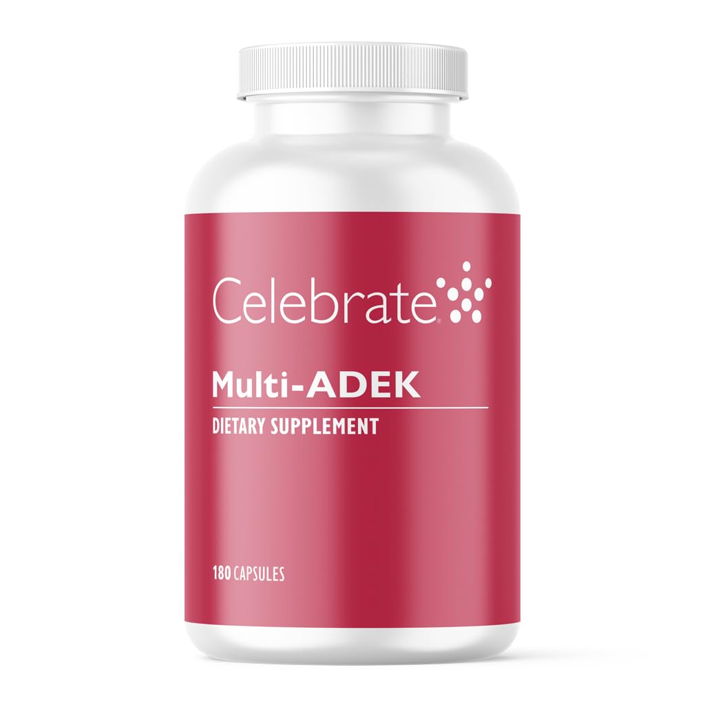 Celebrar vitaminas Multi ADEK, Iron Gratis – Multivitaminas Bariatric diarias, alto nivel de vitaminas A, D, E, K &amp; B12 para pacientes de cirugía de conmutación duodenal (180 cápsulas)