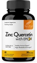Zinc Quercetin de Sandhu con cápsulas Vegetarianas EpiCor 60 - Suplemento Zinc sin gluten - Apoyo Inmunitario de alta potencia