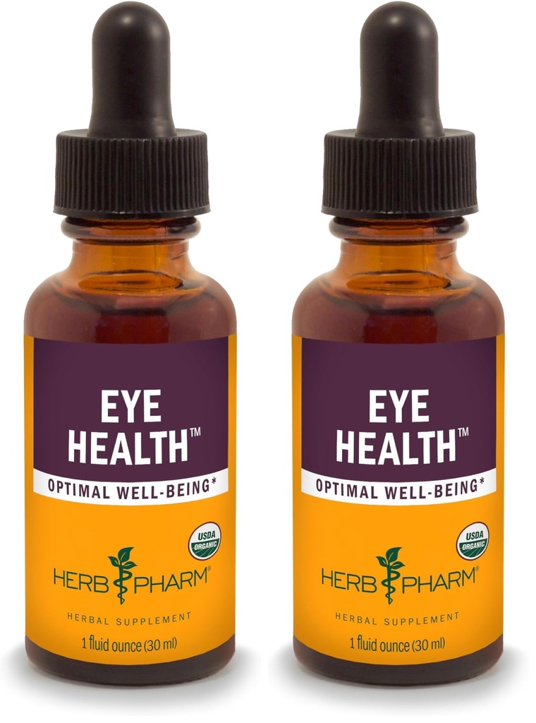 Herb Pharm Eye Health Liquid Herbal Fórmula con extractos líquidos de Bilberry y Goji - 1 onza (Pack of 2)