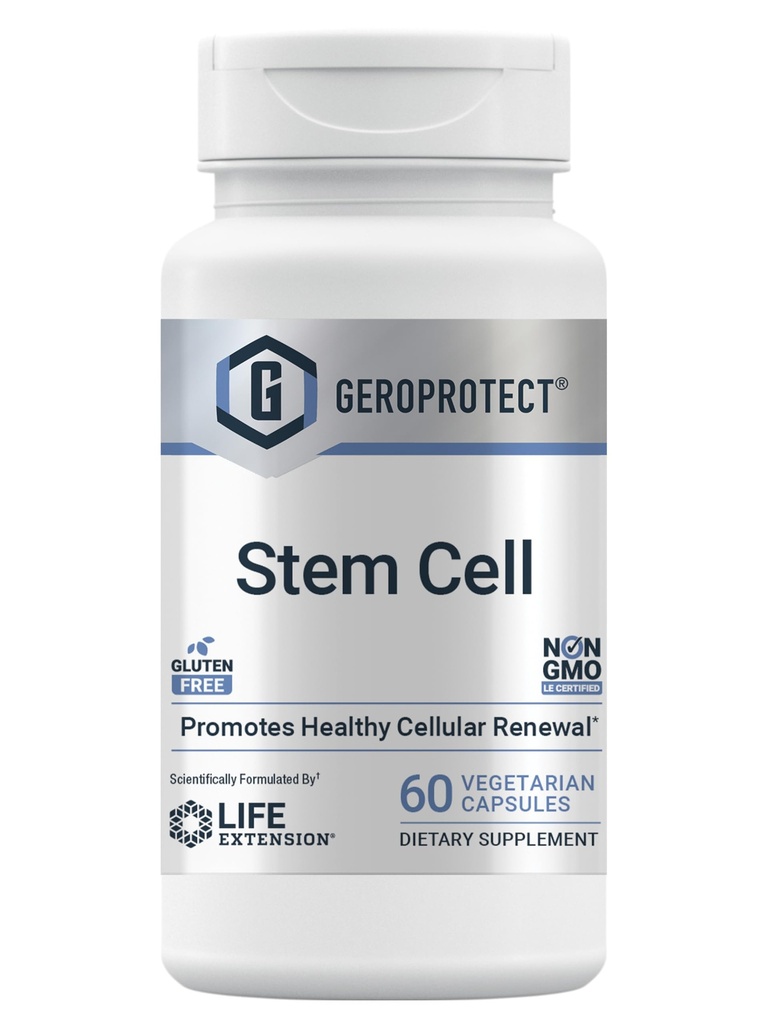 Ampliación de vida GEROPROTECT® Stem Cell, promueve la renovación celular saludable, extracto de kokum, Trans-resveratrol, Gluten Free, Non-GMO, Vegetarian, 60 cápsulas