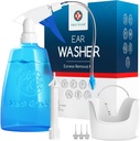 Kit de limpieza de oídos de Medi Grade que incluye botella de limpiador de oídos, base con punta Quad-Stream - Kit de eliminación de cera para la claridad de oído mejorado - Herramienta de eliminación de cera de oído para la higiene del oído