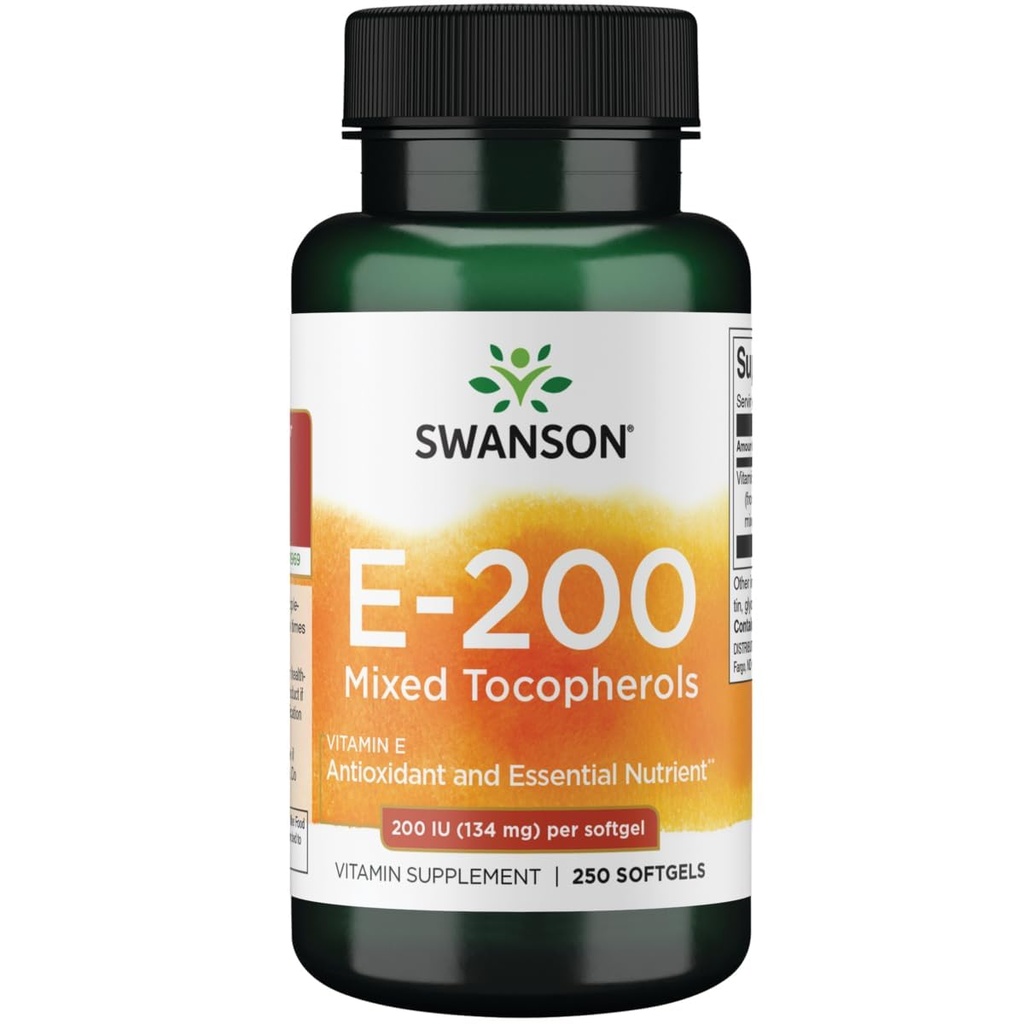 Swanson Vitamina E Mixed Tocopherols 200 Iu (134 Milligrams) 250 Sgels