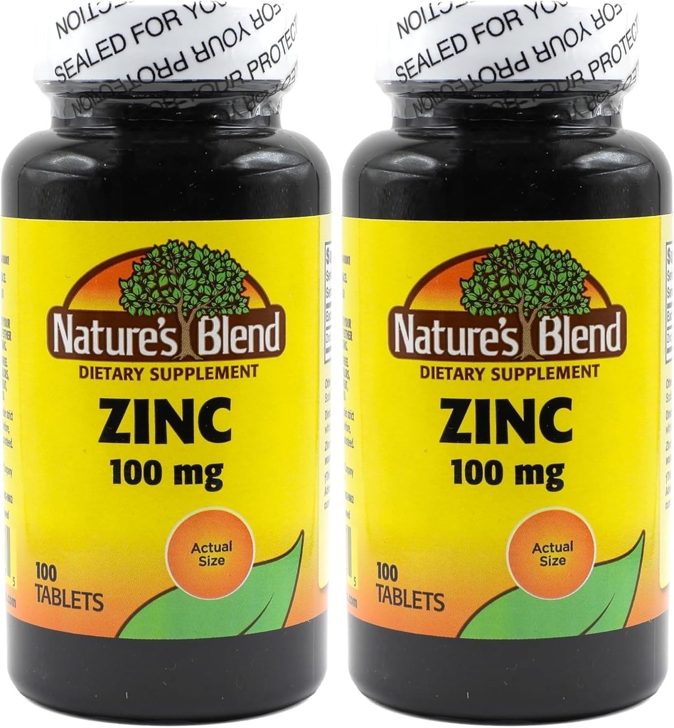Gluconato de zinc de la naturaleza 100 mg, 100 Tabletas (Pack of 2)