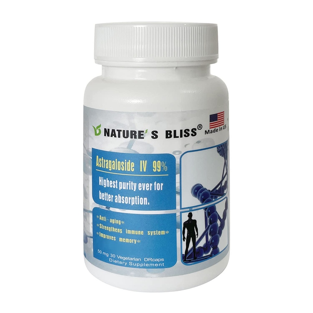 La ampolla de la naturaleza Stomach Acid Protected & Super-Absorption Astragalus Root Extract Astragaloside IV 99%, Made in USA, 50mg, 30caps (50mg x 30caps)