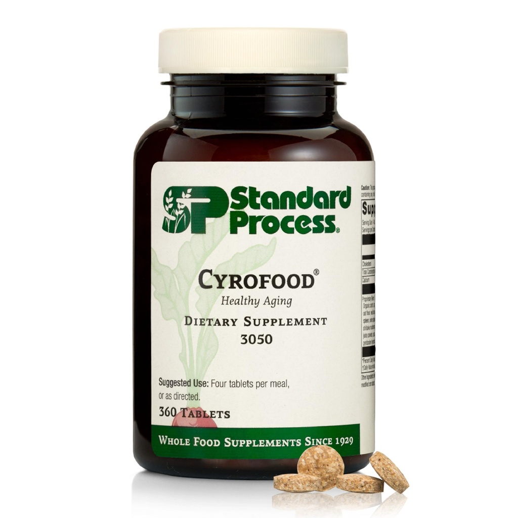 Ciroalimentos estándar - Suplemento de Apoyo al Envejecimiento Saludable - Suplemento Nutricional con Bovine Adrenal, Reishi Mushroom Powder, Carrota Orgánica &amp; Más - Suplemento integral basado en alimentos - 360 Tabletas