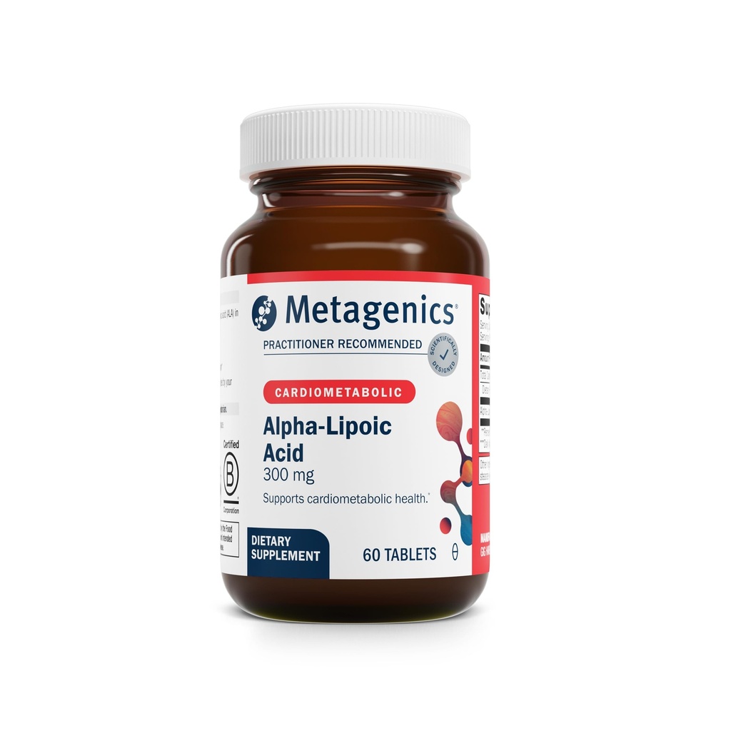 Metagenics Alpha-Lipoic Acid 300 mg - Metabolismo & Antioxidante Apoyo Suplemento de Tissue, Brain & Heart Health* - No Gluten-Free, Vegan, Soy-Free - GMP Certified Facility - 60 Tablets