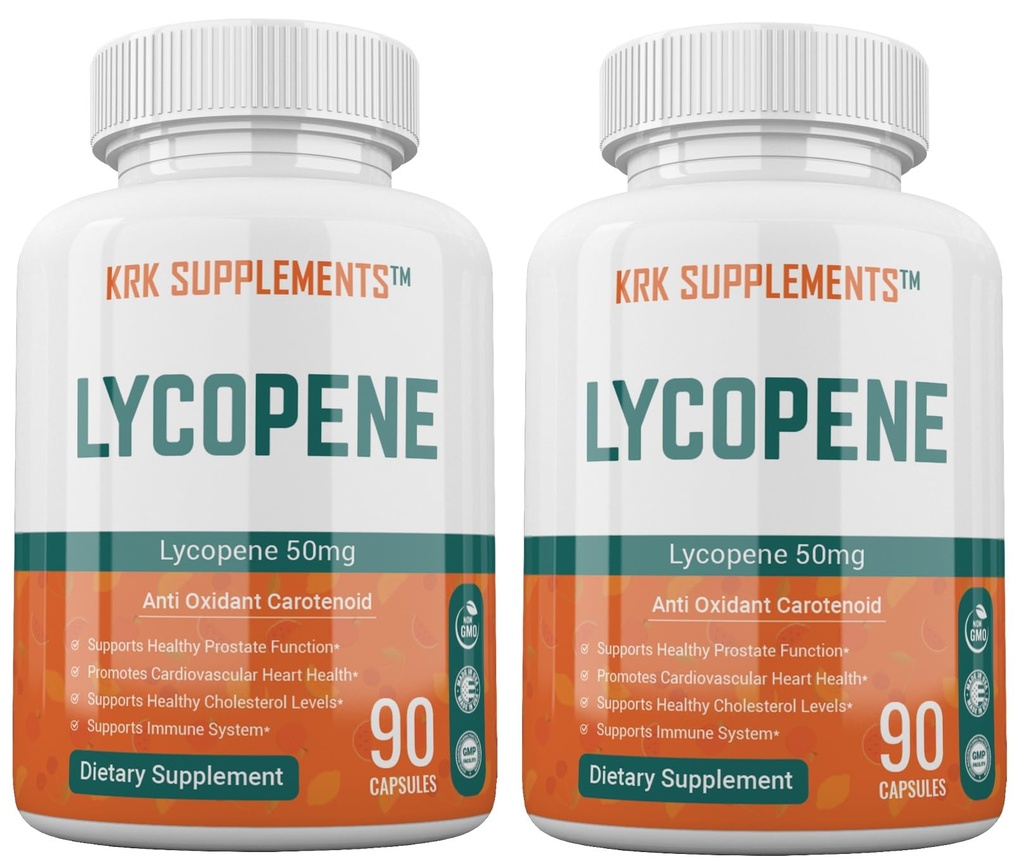 2 Botellas Lycopene 50mg 180 Capsules Total