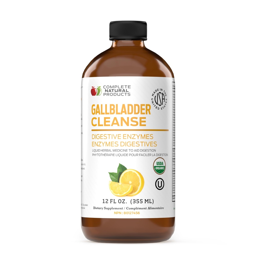 Completo completo de vesícula natural - Suplemento líquido para soporte de vesícula biliar, limpieza del hígado y salud digestiva con vinagre de manzana, turmérico, remolacha, enzimas digestivos, cardo de leche - 12oz