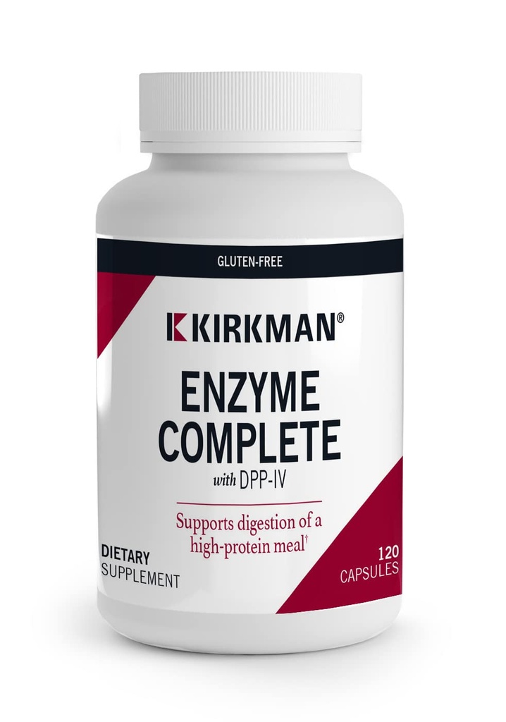 Kirkman - Enzyme Complete/DPP-IV - 120 cápsulas - Potent Digestive Aid - Broad Spectrum Digestive Enzyme - Hypoallergenic