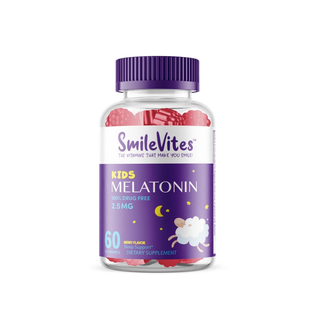 Niños Melatonin Gummies 2.5mg ← Ayuda para el sueño libre de drogas para el consumo de drogas TENIDO TERRITORIO Apoyo Descanso " Círculo para el sueño regular ← Ingredientes naturales TEN Berry Flavor ANTE 60 Conde