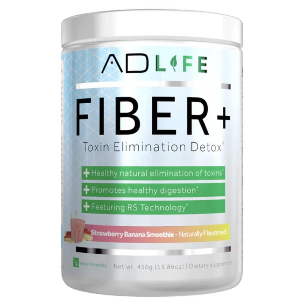 Proyecto AD Fiber+ Fibra Vegan Suplemento Polvo, apoya la salud de Gut y la regularidad digestiva (Strawberry Banana, 16.4 oz)