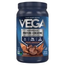 Vega Proteína + Creatina - 30g Proteína de base vegetal, Chocolate, 13 Servings, 3g Creatine, 5g BCAAs, Vegan, Keto, Gluten Gratis, Dairy Free, Low Carb, para el crecimiento muscular &amp; Reparación, Bebida Mix, 23.4oz