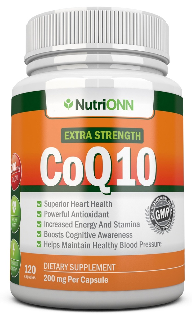 CoQ10 200mg (Doble Strength), 120 Capsules - Alta Absorción Coenzyme Q10 - Científicamente Probada Extra Strength CoQ10 Ubiquinone - 4 Month Supply