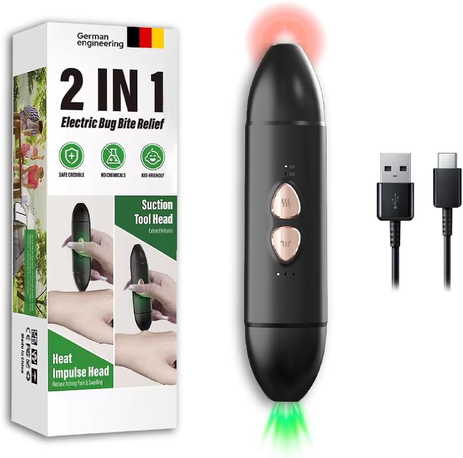Insect Bite Relief Pen – Terapia de Calor Libre de Productos Químicos para Mosquito Bites " Bee Stings ¦ Portable, Reusable " Kids-Safe ← Instant Itch " Swelling Relief