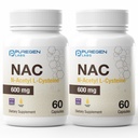 Laboratorios Puregen N-Acetyl-L-Cysteine (NAC) 600mg, soporta inmuno, respiratorio, salud del hígado, NAC 600 mg, apoyo antioxidante potencial, libre radicales, fácil de absorber - Total 120 cápsulas vegetales