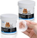 300Pcs Perro Ojo Wipes Biodegradable, Hipoalergénico Cat Perro Ojo Limpiador de Perros, Pet Tear Stain Remover Wipes ¦ Wrinkle, Face, Eye Cleaner Pads to Gently Remove Recarga, Crust ← Mascotas no percibidas