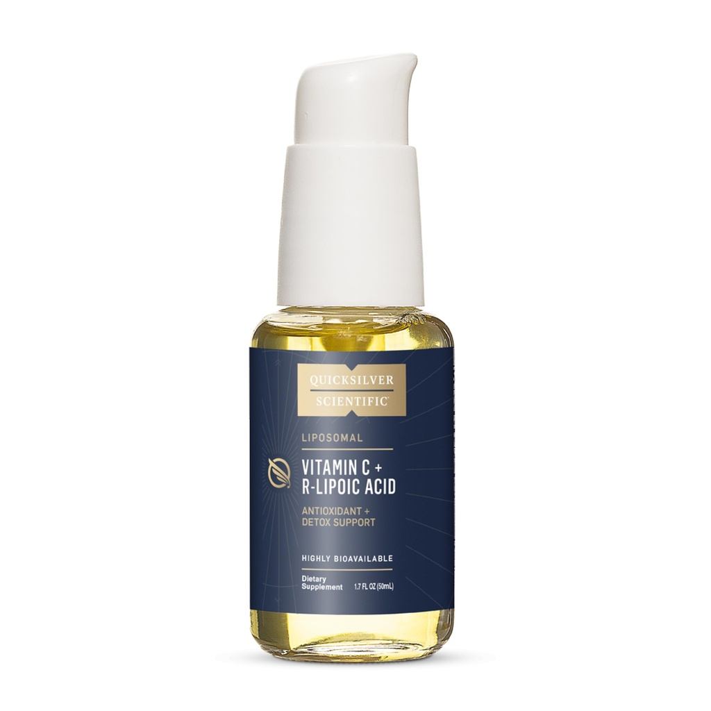 Quicksilver Scientific Vitamin C + R Lipoic Acid - Liposomal Vitamina C con RLA - Antioxidante, Detox &amp; Immune Support Suplemento - con Absorción Superior (50 ml)