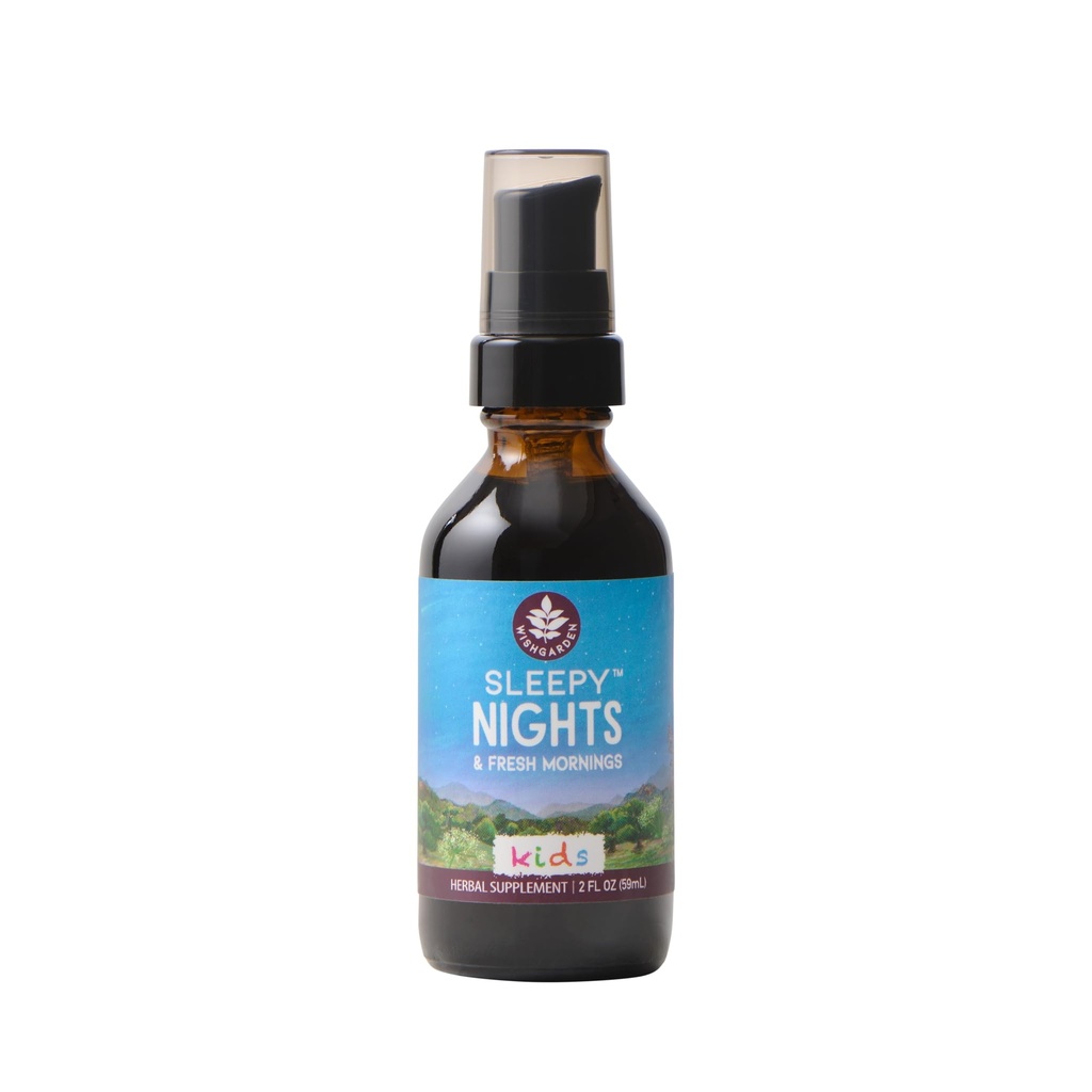 WishGarden Herbs Sleepy Nights for Kids - All-Natural Herbal Sleep Aid Tincture Sin Melatonin, Organic Sleep Supplement with Passionflower & Scullcap, Supports Safe and Restful Deep Sleep, 2oz