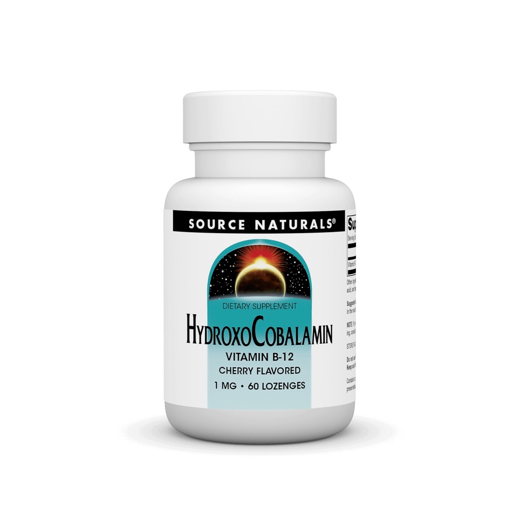 Fuente Naturales HydroxoCobalamin, Vitamina B-12, 1 mg - 60 cerezos saboreados