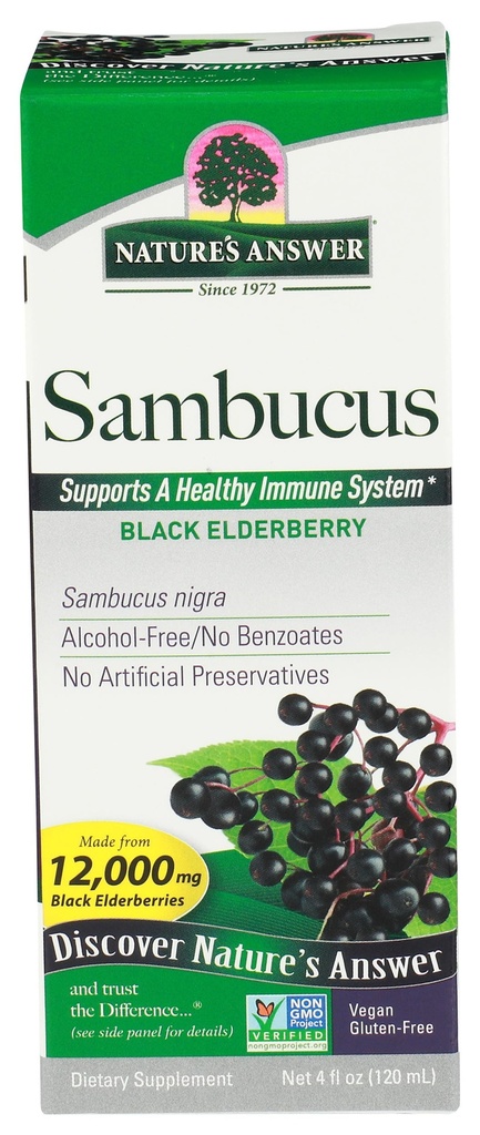 Respuesta de la naturaleza Sambucus Suplemento dietético, Original para soporte diario y antioxidante Silencio Hecho en los EE.UU.