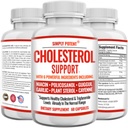 Suplemento de reducción de colesterol que funciona, soporta el colesterol alto bajo, triglicérida, LDL ' Raise HDL naturalmente, corazón sano cápsulas naturales con ajo, esterol vegetal, niacina, Guggul, 60 Ct