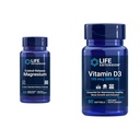 Ampliación de vida Magnesio de liberación prolongada Soporte de salud prolongado &amp; Vitamina D3 5000 UI 125 mcg Bone, Cerebro &amp; Salud Inmunitaria - 60 cápsulas & 60 Softgels