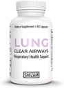 SHIZAM Lung Cleanse Detox Support Supplement for Respiratory Health &amp; Smokers. Cápsulas con orugas de oreja de oreja de mantequilla Bromelain Quercetin Cordyceps Feverfew Pine Bark Extract Pills